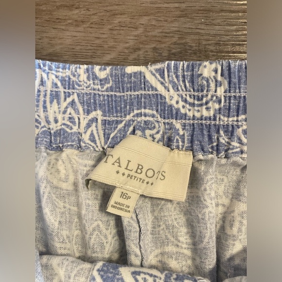 Talbots Crop Pants 16P Linen Blend Floral - Picture 4 of 11